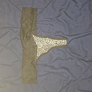 Victoria's Secret leopard print lace thong panty sz sm